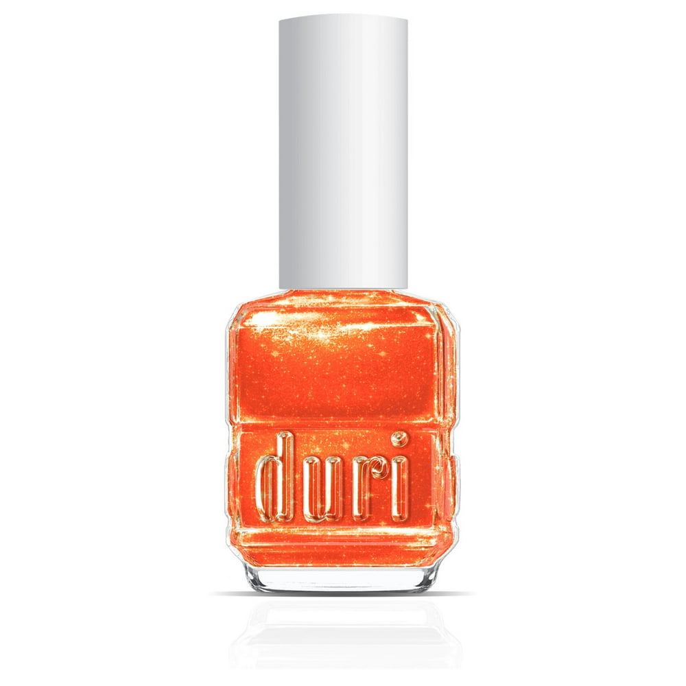 Duri Nail Polish, 757 Fire, Bright Orange Metallic Glitter, 0.5 fl. Oz.