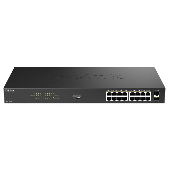 Switch DLink DGS1018P 16 Puertos Gigabit PoE+ 2 SFP 240W
