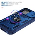 thumbnail image 2 of ELEHOLD Rugged Case for iPhone 16e 2025,Heavy Duty Hybrid Camera Lens Protector 360° Rotation Ring Holder Card Slot Kickstand Function Anti-Slip Shockproof Case,Blue, 2 of 9
