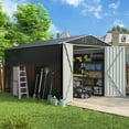 thumbnail image 5 of NETAJE 8x12 FT Outdoor Metal Shed with Updated Aluminum Frame, Storage Shed with Lockable Doors & Sliding Roof for Backyard, Garden, Gray, 5 of 8