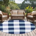 thumbnail image 4 of Navy Blue Plaid Round Area Rug 7 FT, Non Slip Living Room Area Carpet, Spring Farmhouse Buffalo Checkered Washable Soft Circular Rug Non-Shedding Floor Carpet for Bedside Office Play Room Classroom, 4 of 9