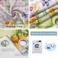 thumbnail image 2 of Watercolor Floral Truck Blackout Curtains for Bedroom, Spring Garden Butterflies Pink Plaid Thermal Insulated Kitchen Drapes with Grommets, Light Blocking Window Treatment, 2 Panels 42" x 54", 2 of 7