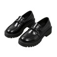 thumbnail image 5 of Viluyesy Womens Loafers Chunky Platform Bow Slip On Round Toe Comfortable Non Slip Casual Walking Work Shoes Black Size 7.5, 5 of 7