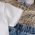 thumbnail image 5 of FAOWME Child Girls Bowknot T Shirt And Denim Sets Two Piece Casual Outfits With Double Bow Accents Clothes Sets Boho O-Neck Dailywear, 5 of 8