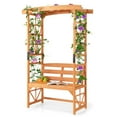 thumbnail image 2 of Costway Patio Garden Arbor with Pergola Bench 2 Trellises for Climbing Plants Vines Grapes, 2 of 10