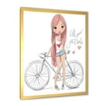 thumbnail image 2 of Designart 'Young Woman With Bicycle' Children's Art Framed Art Print, 2 of 4