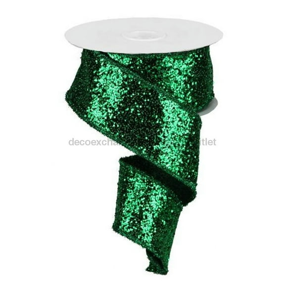 2.5"X10Yd Large Glitter Emerald Green RG887306