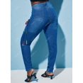 thumbnail image 4 of Colorido Lace Up Front Plus Size Skinny Jeans Rosegal  Vaqueros de talla grande, 4 of 5