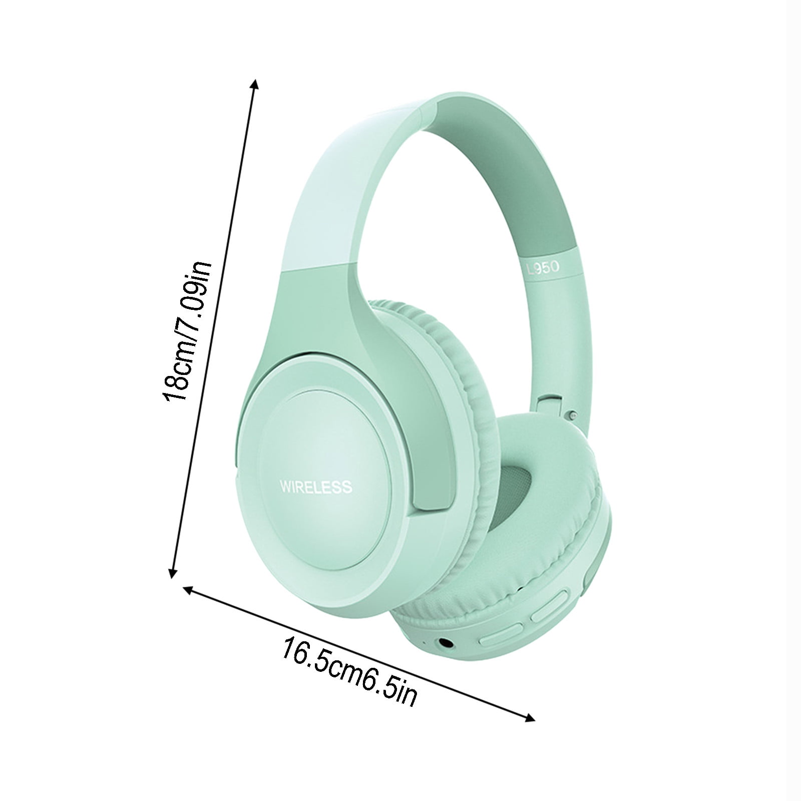 Bluetooth Headphones Over Ear, 6S Wireless Headphones Wired with 6 EQ Modes, 40 Hours Playtime Foldable HiFi Stereo Headset with Microphone, FM/TF for Cellphone/PC/Work,Green