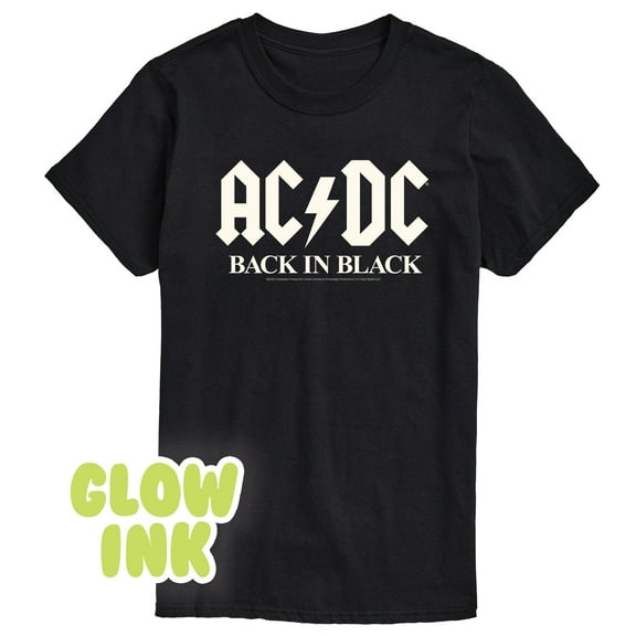 ACDC - Glow In The Dark - Back In Black - Men's Short Sleeve Graphic T-Shirt