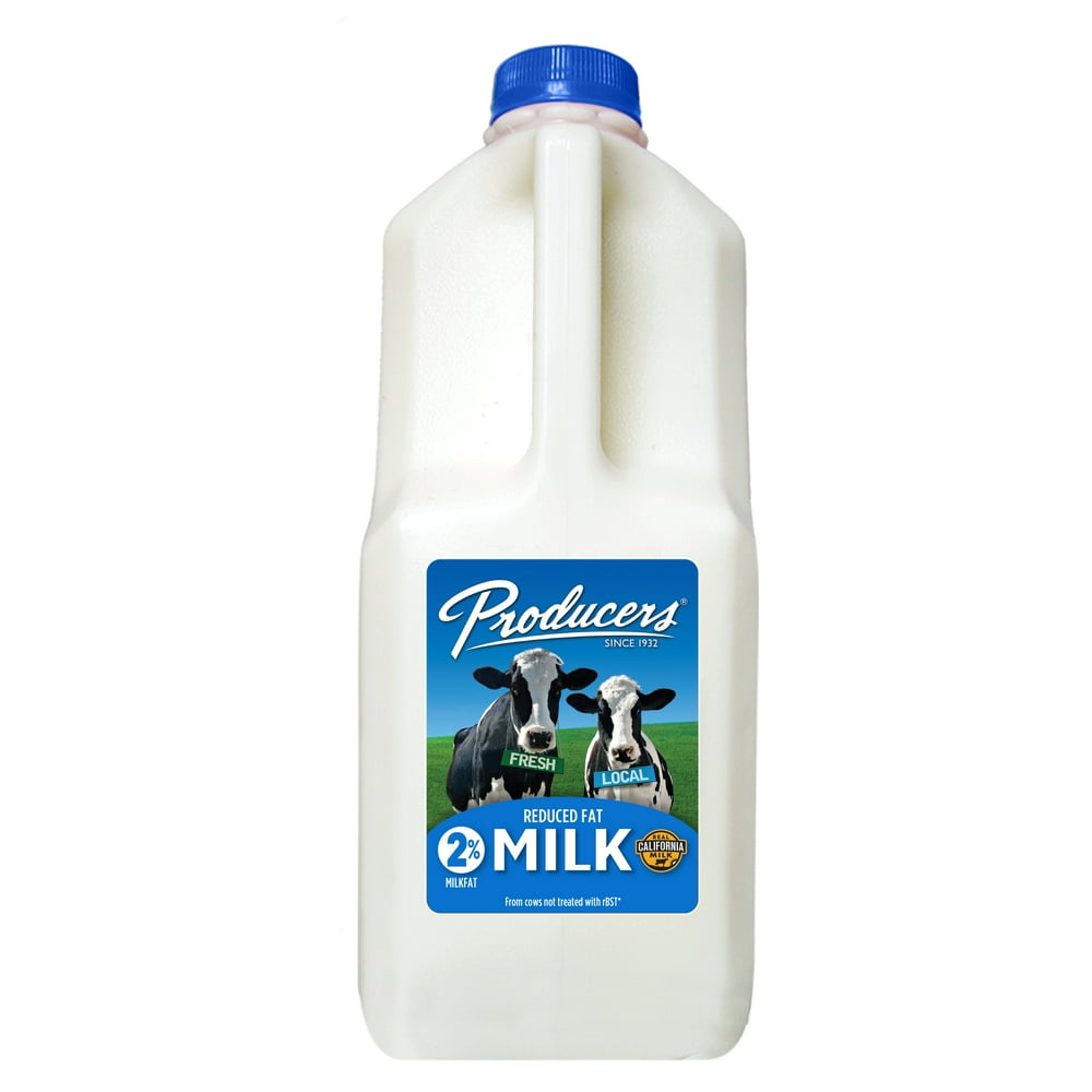 Producers 2 ReducedFat Unflavoured Milk, Half Gallon