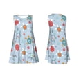 thumbnail image 7 of Naloa Sea Turtle Print Women's Summer Spring Casual Beach Sundress,Vacation Sleeveless Tank Crewneck Loose Dresses, 7 of 7