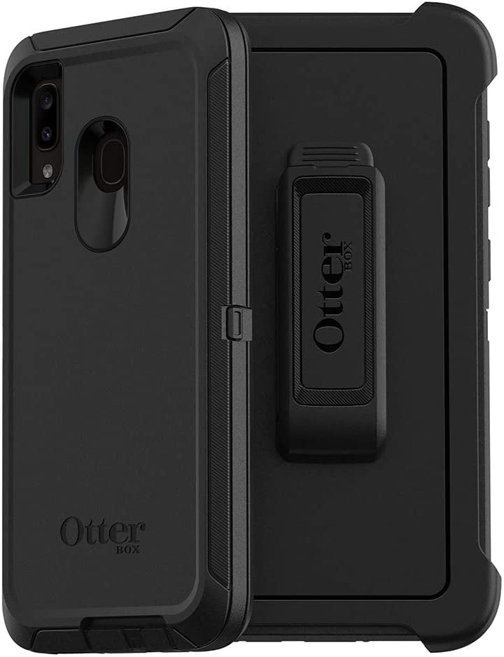OtterBox Defender Series Case & Belt Clip Holster for SAMSUNG Galaxy A20, Black