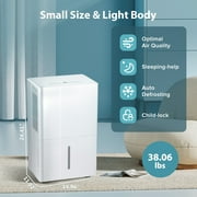 Auseo 35 Pint Dehumidifier, 3000 Sq.ft Coverage Area, 24H Timer & Sleep Mode, Filter Cleaning, Basement/Bedroom