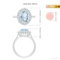 thumbnail image 4 of Angara Natural 2.2 Ct. Aquamarine with Diamond Halo Ring in 14K White Gold for Women (Ring Size: 11.5), 4 of 9
