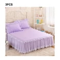 thumbnail image 4 of Matsuzay de cama con volantes de encaje, duradera y hermosa para mayor comodidad, elegante de cama de princesas ancha Juegos de cama púrpura, 4 of 6