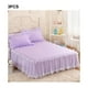 thumbnail image 5 of Cateissary de cama con volantes única, ancha, con Funda de colchón antideslizante, elegante de cama de princesas Juegos de cama púrpura, 5 of 6
