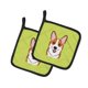 thumbnail image 1 of ""Caroline'S Treasures Tablero De Ajedrez Corgi Verde Lima Par De Agarraderas Bb1316Pthd 7.5Hx7.5W Multicolor"", 1 of 1