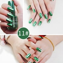 SDJMa Metallic Nail Polish Metallic Mirror Gel Nail Polish - Long-Lasting Non-peelable Nail Art Polish, Non-Irritating Nail Varnish, Quick-Drying Metal Color Nail Polish (Green