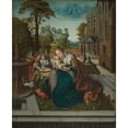 thumbnail image 2 of Bernard van Orley 15x18 Gold Ornate Wood Frame and Double Matted Museum Art Print Titled - Virgin and Child with Angels (ca. 1518), 2 of 4
