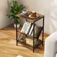 thumbnail image 2 of Costway 2 PCS Industrial Side Table 3-Tier Nightstand End Table with 2 Open Storage Shelves, 2 of 10