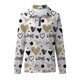 thumbnail image 2 of Gibobby Sudaderas de Navidad para mujer Camiseta de manga larga con cuello en V y estampado navideño con cremallera para mujer(Blanco,M), 2 of 4