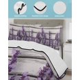 thumbnail image 4 of Quilts Twin XL Size, Spring Lavender Floral Soft Comforter Bedding Set for Bed, Botanical Flower Vintage Wood Grain Lightweight Quilted Bedspread with Pillow Cover(2 Pieces), 68x98 Inch, 4 of 6