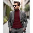 thumbnail image 4 of NY Threads Men's Ribbed Turtleneck Slim Fit Pullover Casual Long Sleeves Basic Top, Small, Wine Red, 4 of 10