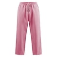 thumbnail image 3 of CONZONE Men's Baggy Linen Pants Wide Leg Pants for Men Trendy Elastic Waist Drawstring Striped Soft Casual Joggers With Pocket, 3 of 6