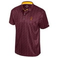 thumbnail image 2 of Men's Colosseum  Maroon Arizona State Sun Devils Football Print Polo, 2 of 3