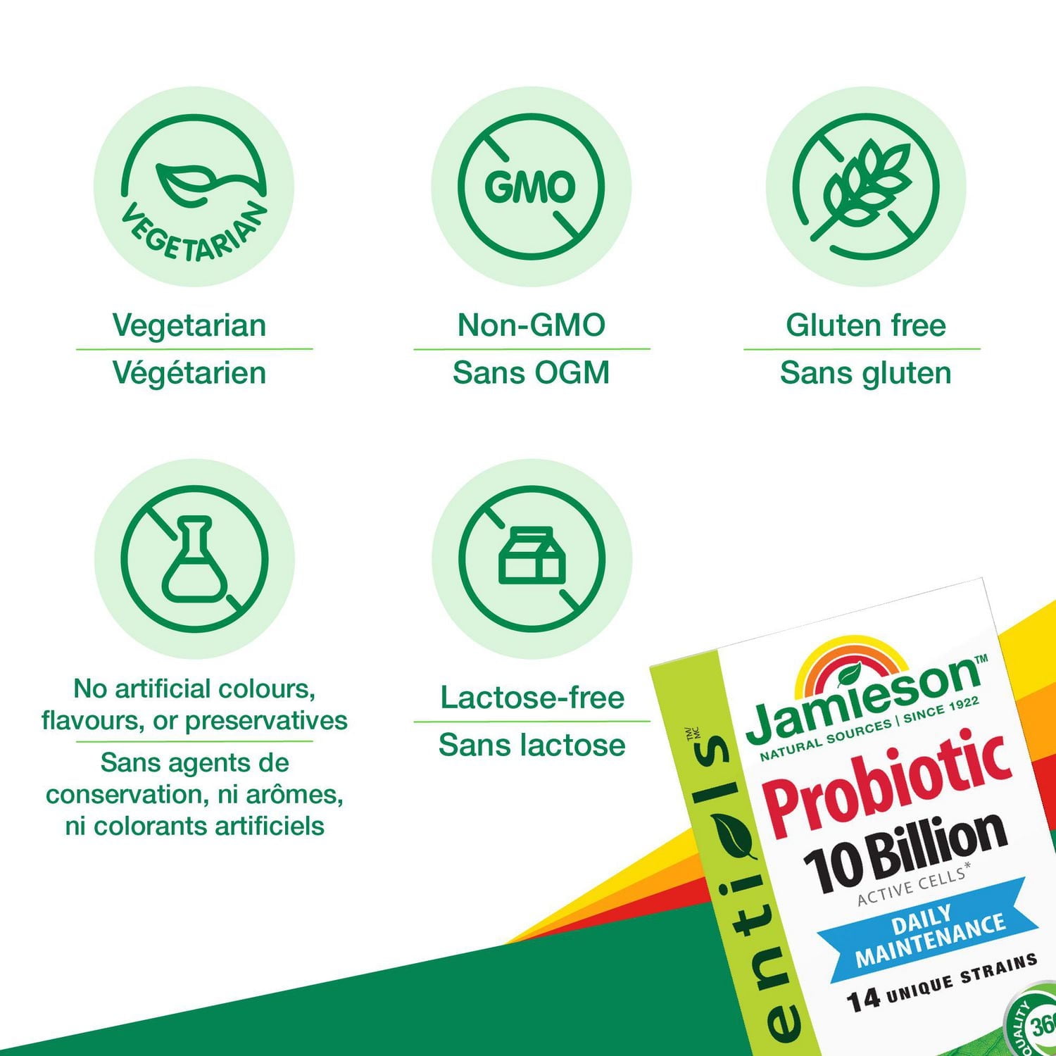 Jamieson Capsules Probiotique 10 Milliards 60 gélules