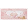 thumbnail image 1 of Gender Reveal Kitchen Mat, Girls with Teddy Bear Flowers Hearts and Polka Dots Print, Plush Decorative Kitchen Mat with Non Slip Backing, 47" X 19", Sand Brown Pale Pink, by Ambesonne, 1 of 1