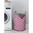thumbnail image 3 of Abstract Laundry Bag, Ornamental Design of Round Motifs Placed in Rhombus Feels, Hamper Basket with Handles Drawstring Closure for Laundromats, 13" x 19", Pale Yellow Purple, by Ambesonne, 3 of 4