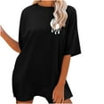 thumbnail image 1 of Lolmot Oversized T Shirts For Women Plus Size Slogan Graphic Drop Shoulder Short Sleeve Tops Summer Loose Pullover Tees, 1 of 6