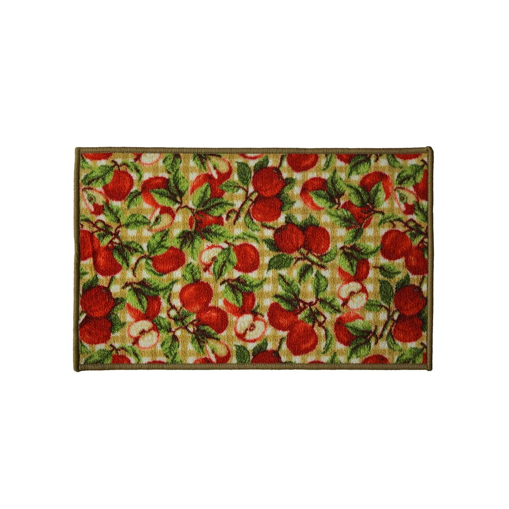Picnic Apple 18x30 Rectangle Kitchen Rug, Area Rug, Mat, Carpet, Non