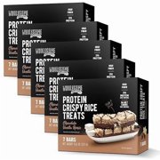 Protein Crispy Rice Treats, 15g Protein, 3g-7g Net Carbs, Low Carb, Fluffy, Soft, Chewy, Gluten Free, High Fiber, Keto-Friendly, No Aftertaste (Chocolate Vanilla Remix, 5 Pack)