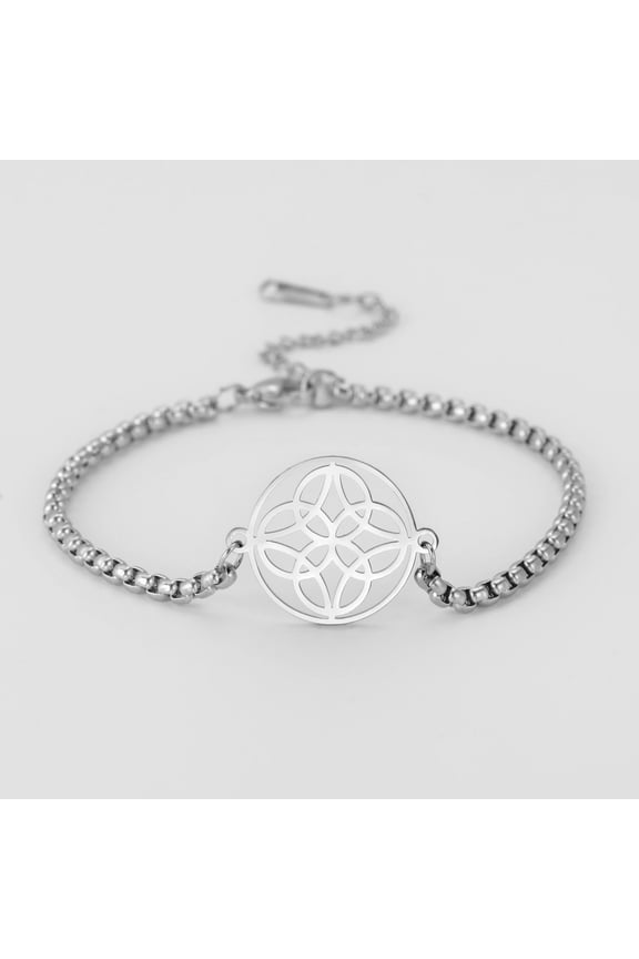 Witchcraft Witch Knot Charms Bracelet for Women Silver Color Stainless Steel Bracelets Vintage Jewelry Gift