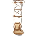thumbnail image 2 of Schutz Malva Saddle Brown Suede City Block Heel Thin Strap Gladiator Sandals (Saddle, 5), 2 of 2