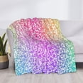 thumbnail image 3 of Fuzoiu Colorful Glitters Print Flannel Blanket,Throw Blanket,Flannel Home Decor,Fleece Bed Blankets,Cozy Soft Blanket for Bed, Sofa, Camping, and Travel-40"x30", 3 of 6