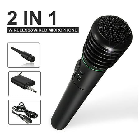 Singing Machine Unidirectional Dynamic Karaoke Handheld Microphone Wired Or Wireless with 10 Ft.