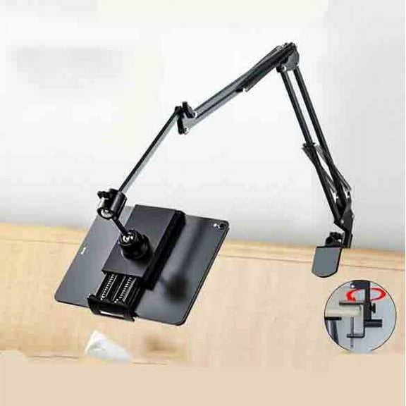 Amacok Tablet Stand Holder for Bed, Folding Tablet Holder for Desk, Flexible Tablet Arm Clamp Compatible 4.3-7Inch Electronic Devices