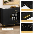 thumbnail image 4 of Uforic Sideboard Buffet with Doors& Drawers???Buffet Cabinet with Adjustable Shelf& Wine Glass Holder, Modern Coffee Bar Cabinet for Living Room, Dining Room,Black, 4 of 6