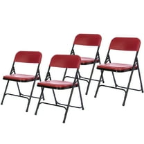 Hampden Furnishings Lucille Collection Ultra Light Folding Chair, Burgundy, Pack of 4