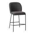 thumbnail image 4 of CorLiving Blakeley Modern Boucle Upholstered Indoor Counter Height Barstool with Metal Legs, Dark Grey (Sold Individually), 4 of 11