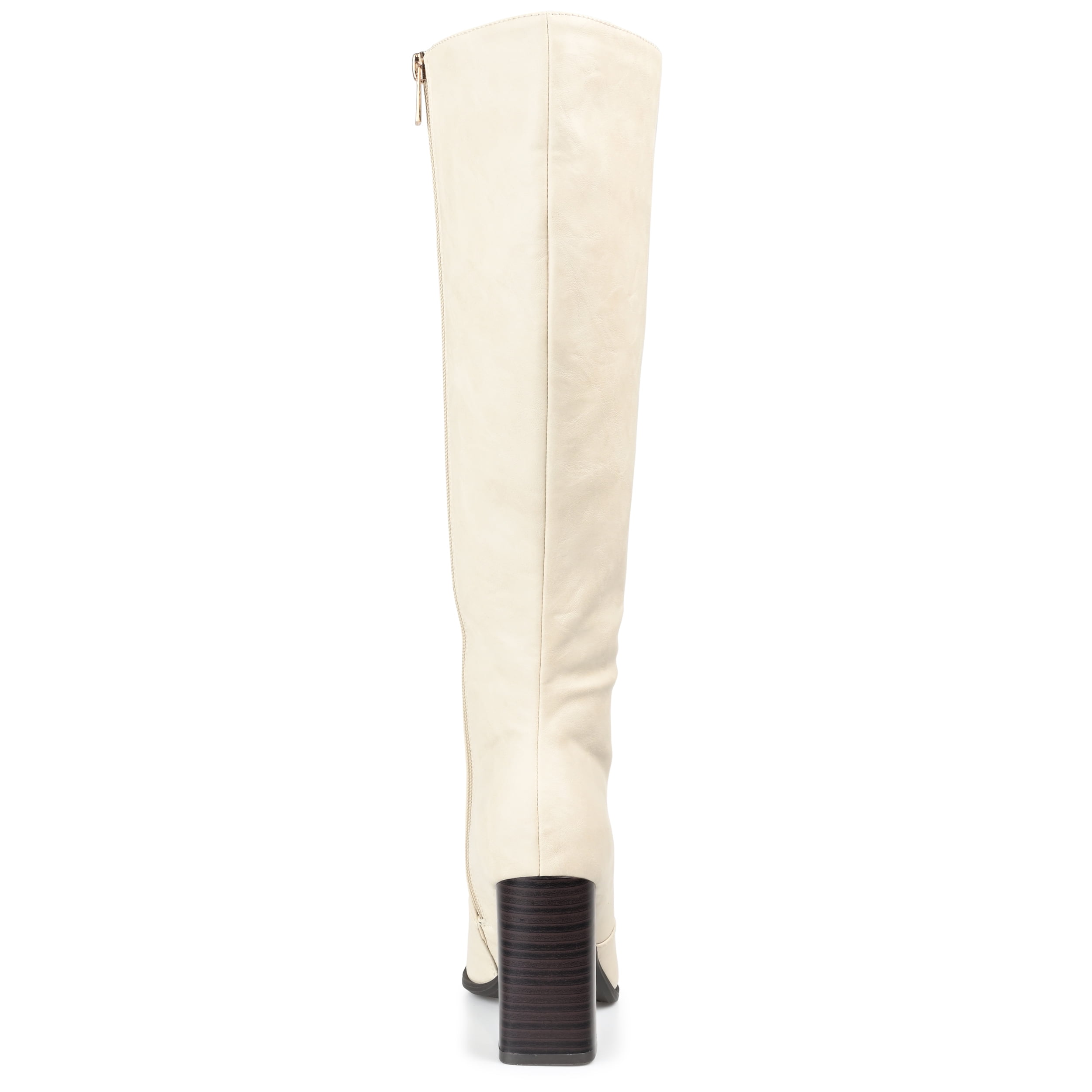 Journee Womens Karima Comfort System Wide Calf Stacked Heel Knee High Boots