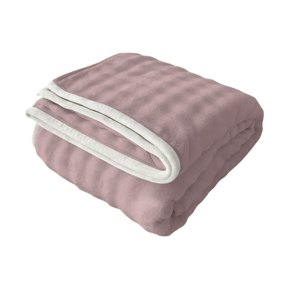 Office Blanket Fleece Flannel Reversible Knee Blanket 59 in x 78.7 in 150 cm x 200 cm Embroidered Design