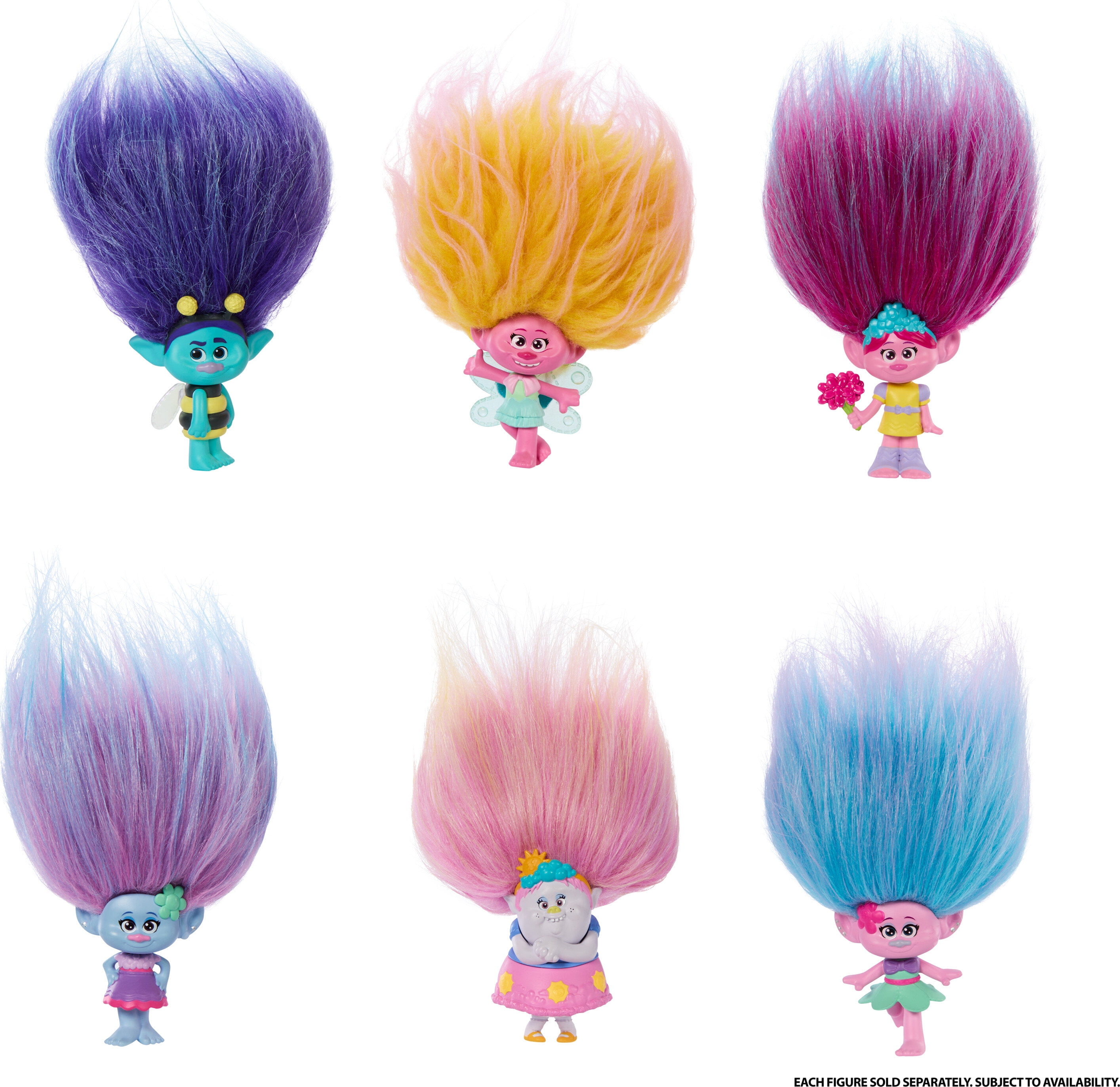 DreamWorks Trolls Band Together Rainbow Pom Poms Keychains with