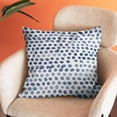 thumbnail image 5 of Polka Dot Pillow Covers Set of 2 Navy Blue Cream Throw Pillows 18x18 in Outdoor Boho Design Brush Strokes Decorative Pillowcase Square Cushion Cover Linen Pillow Case for Home Sofa Couch Bed, 5 of 6