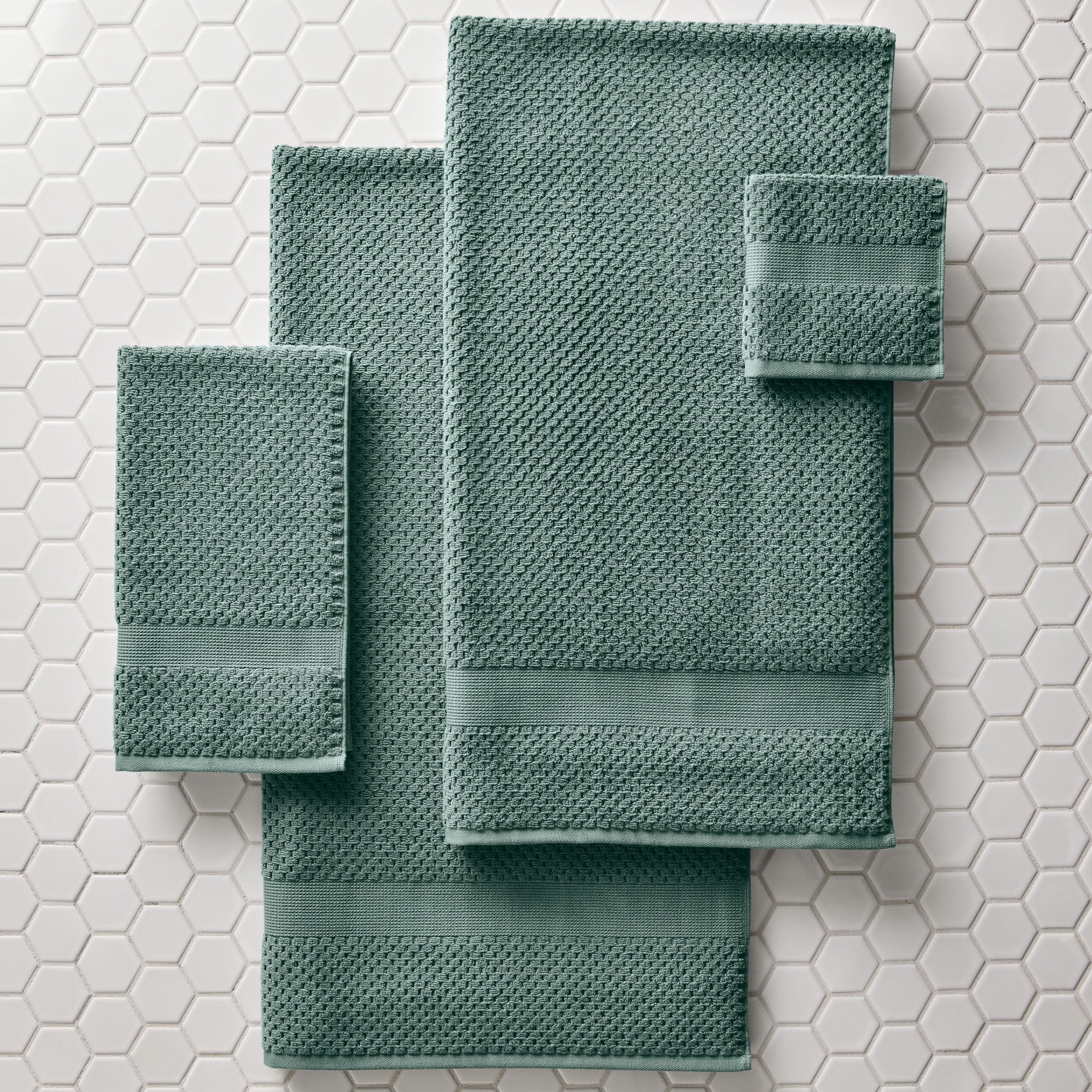 Better Homes & Gardens Signature Soft Cotton Popcorn Textured Hand Towel, Nimbus Blue
