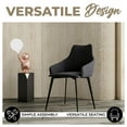 thumbnail image 4 of LeisureMod Sonnet Dining Chair, Mid-Century Modern Ergonomic Armchairs with Upholstered Seating and Sturdy Iron Legs for Kitchen and Dining Room (Grey), 4 of 10
